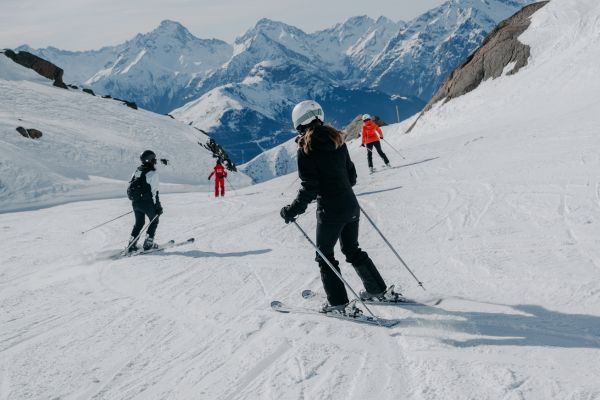 Skieurs à l'Alpe d'Huez